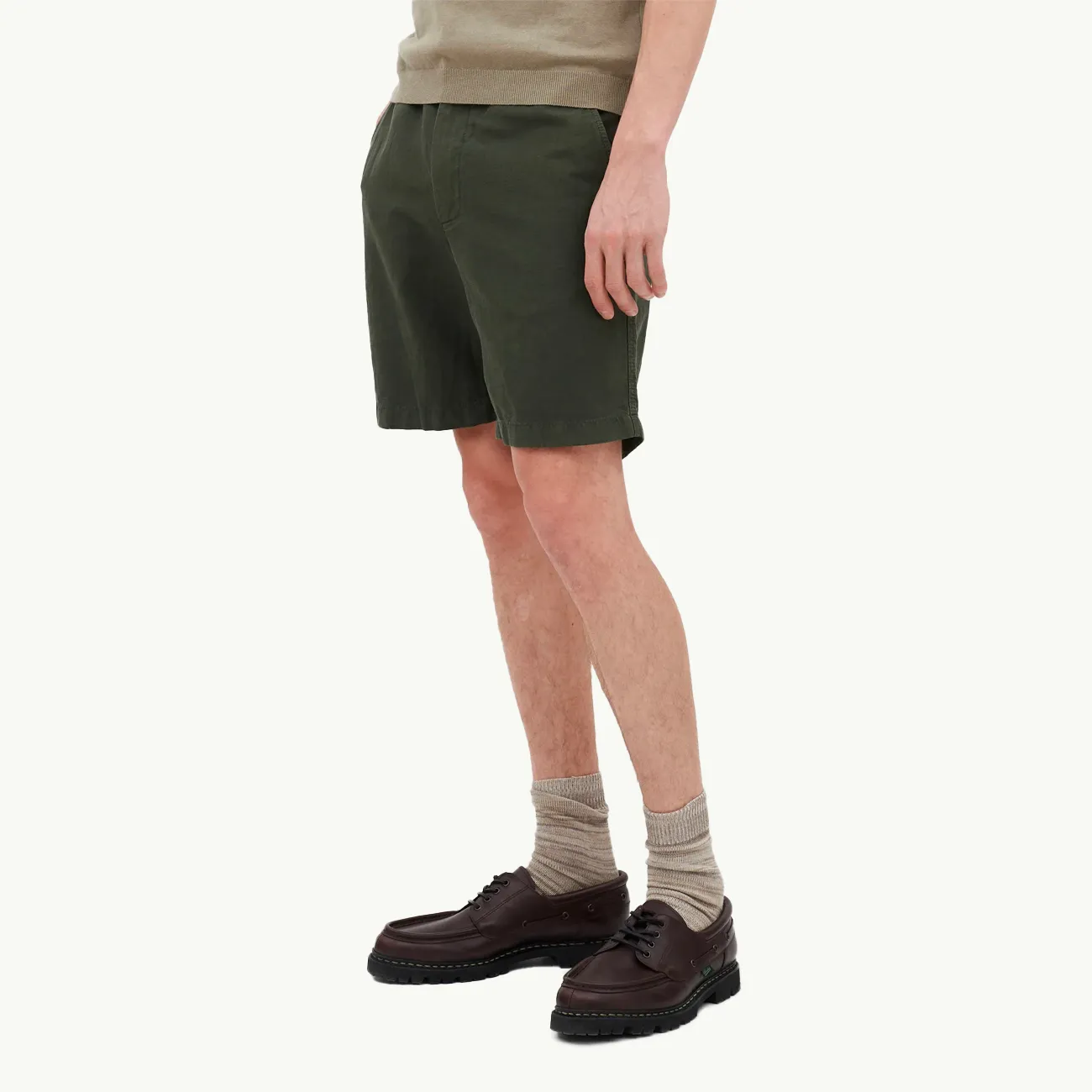 Ezra Relaxed Cotton Linen Short - Spruce Green