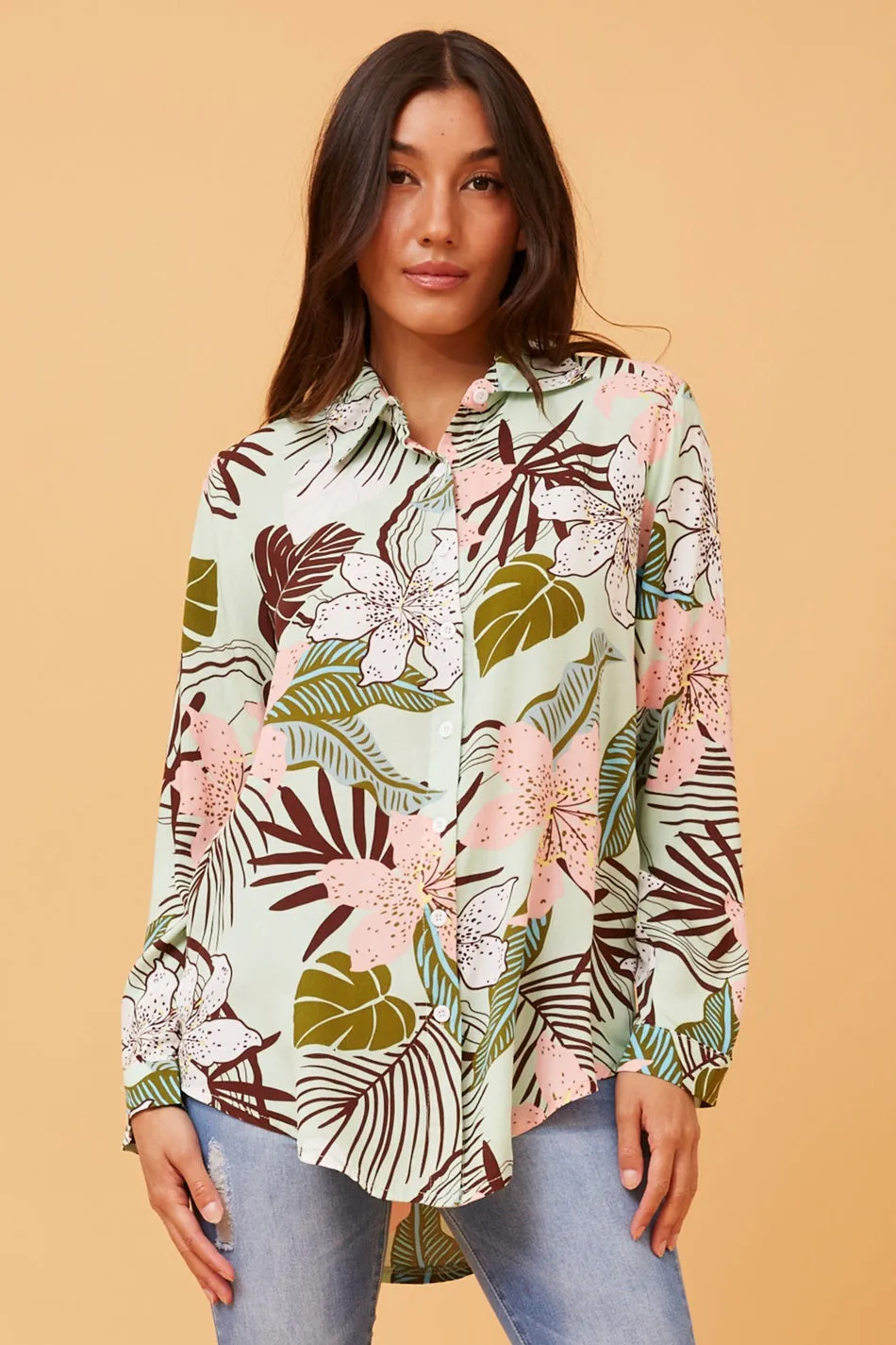 FADILA TROPICAL PRINT SHIRT