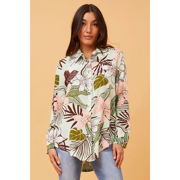 FADILA TROPICAL PRINT SHIRT