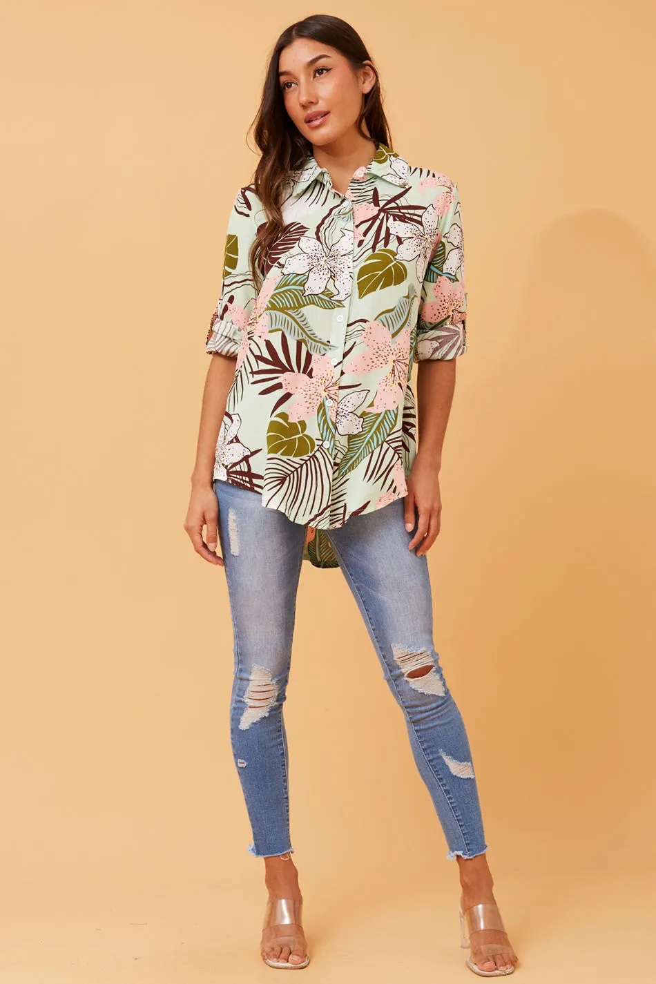 FADILA TROPICAL PRINT SHIRT