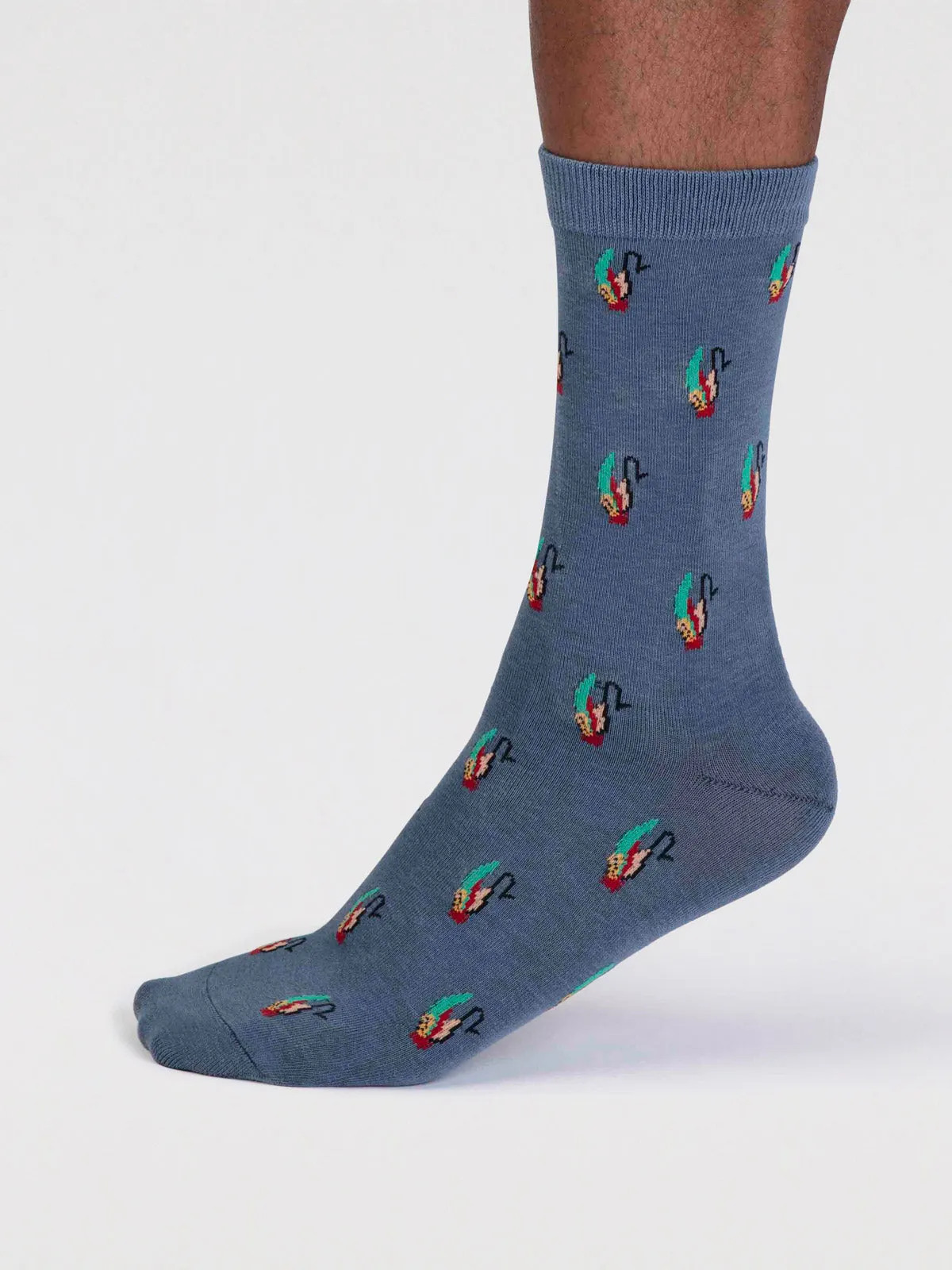 Finley Organic Cotton Fly Fishing Socks - Misty Blue