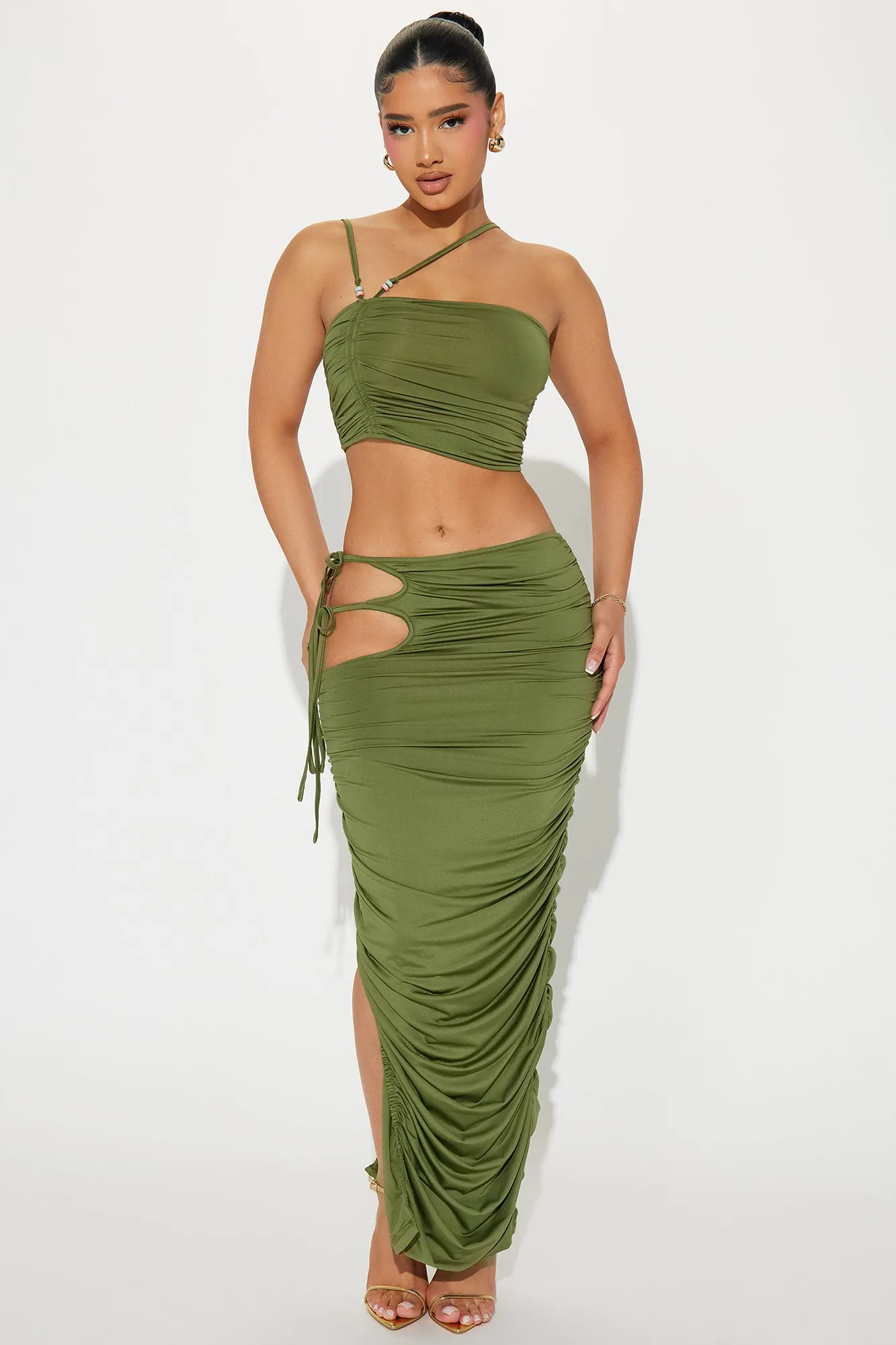 Floriana Skirt Set - Olive