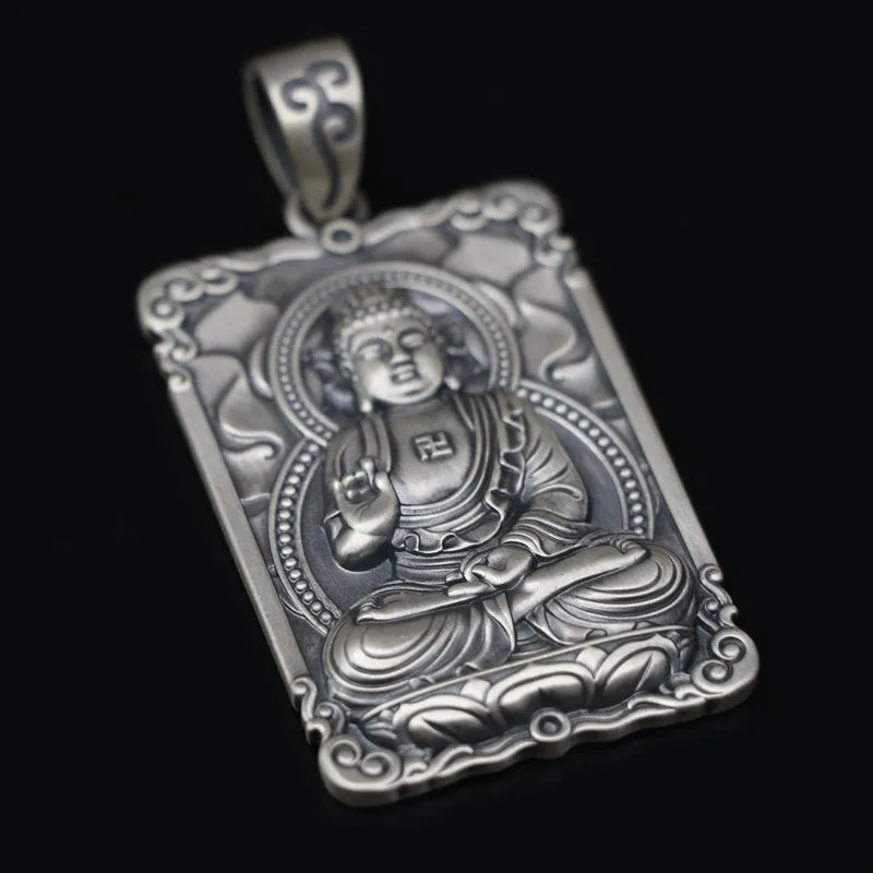 Framed Silver Buddha Pendant