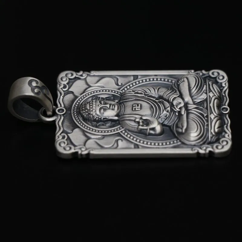 Framed Silver Buddha Pendant