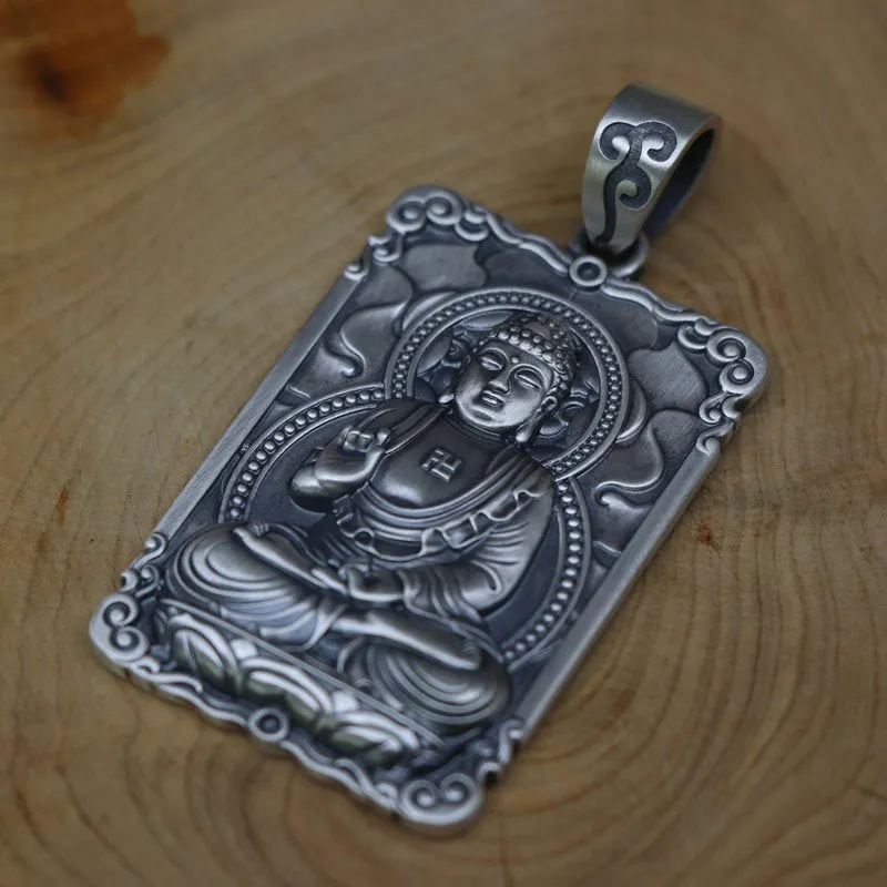 Framed Silver Buddha Pendant