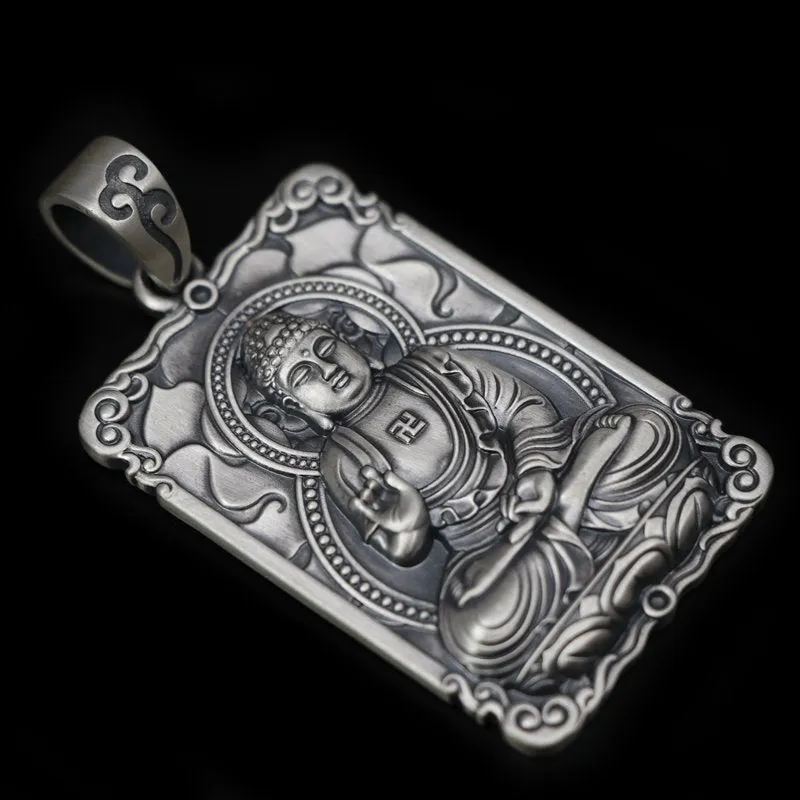 Framed Silver Buddha Pendant