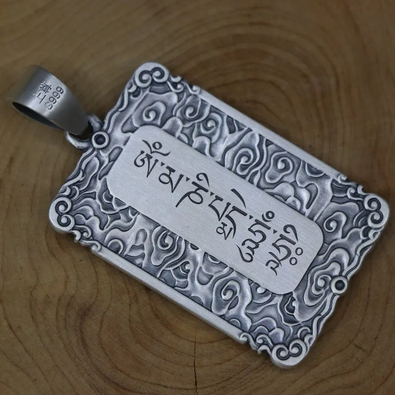 Framed Silver Buddha Pendant