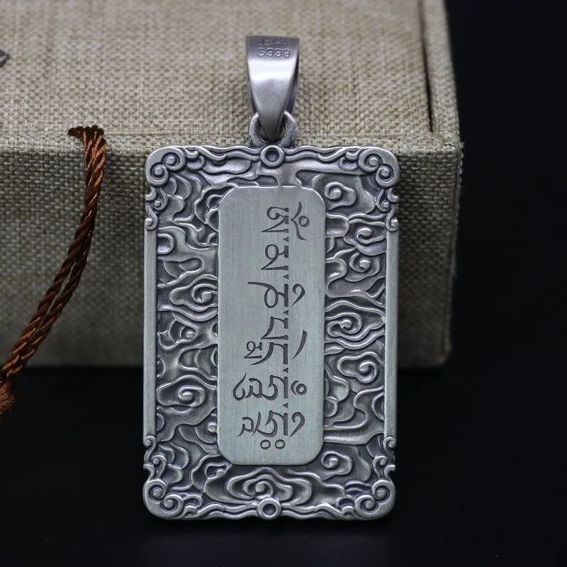 Framed Silver Buddha Pendant