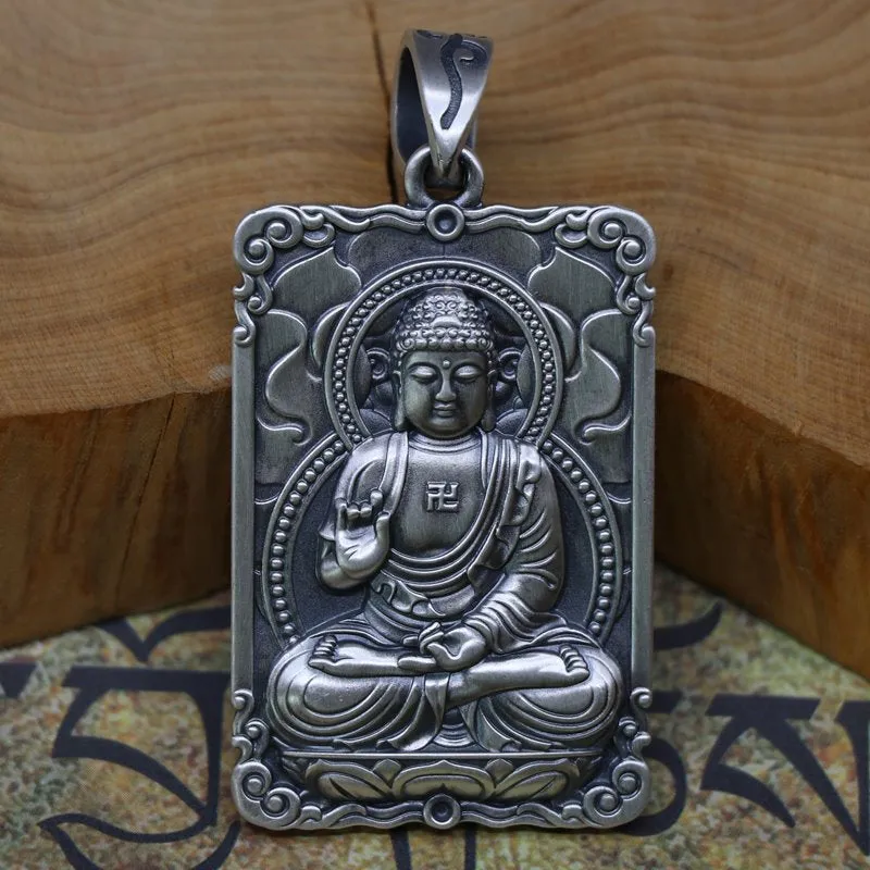 Framed Silver Buddha Pendant