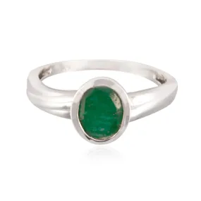 Genuine Gemstone Indianemerald Sterling Silver Ring Jewelry For Sale