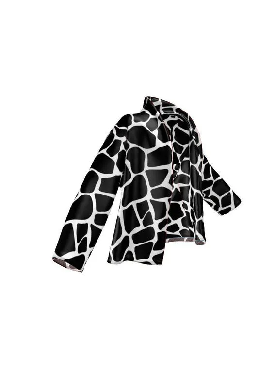 Giraffe Print Wrap Blazer