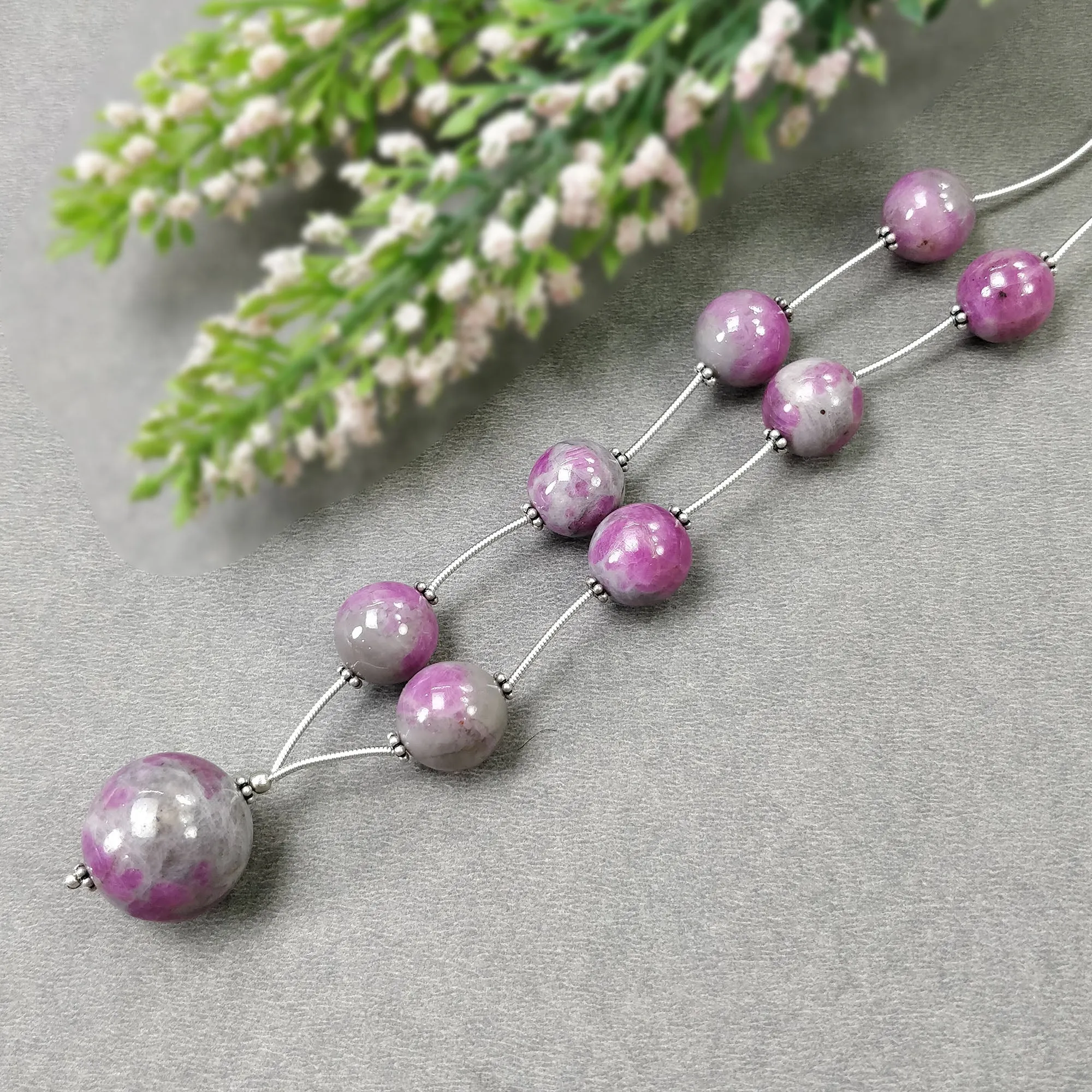 Global RUBY Gemstone Loose Beads : 200.40cts Natural Untreated Unheated Bi-Color Zoisite Ruby Balls 12mm - 19mm