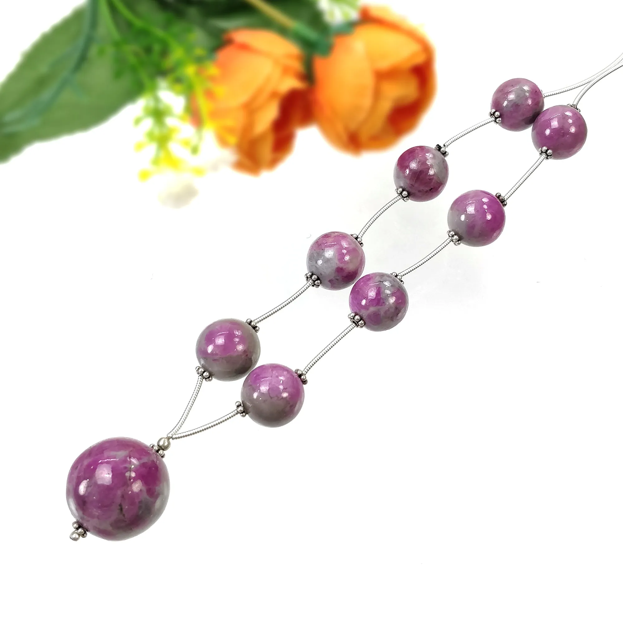 Global RUBY Gemstone Loose Beads : 200.40cts Natural Untreated Unheated Bi-Color Zoisite Ruby Balls 12mm - 19mm