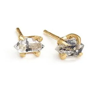 Gold Sloan Herkimer Diamond Studs