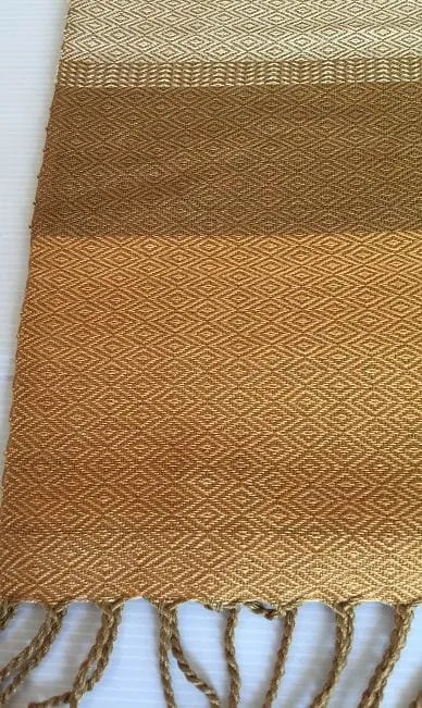 Handwoven Scarf Diamond Multistripe Mustard Scarf