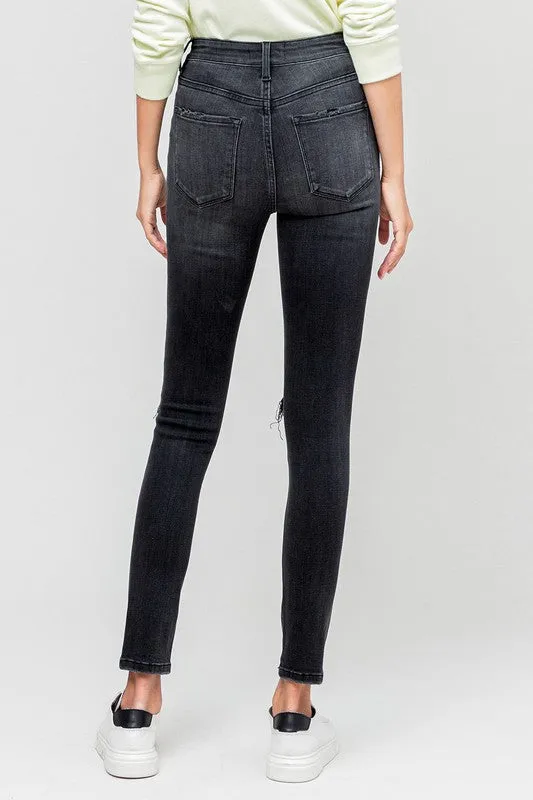 Haylie Button Fly Denim- Black