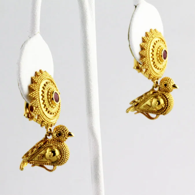 Helios Disc - Message of the Dove Gold Earrings