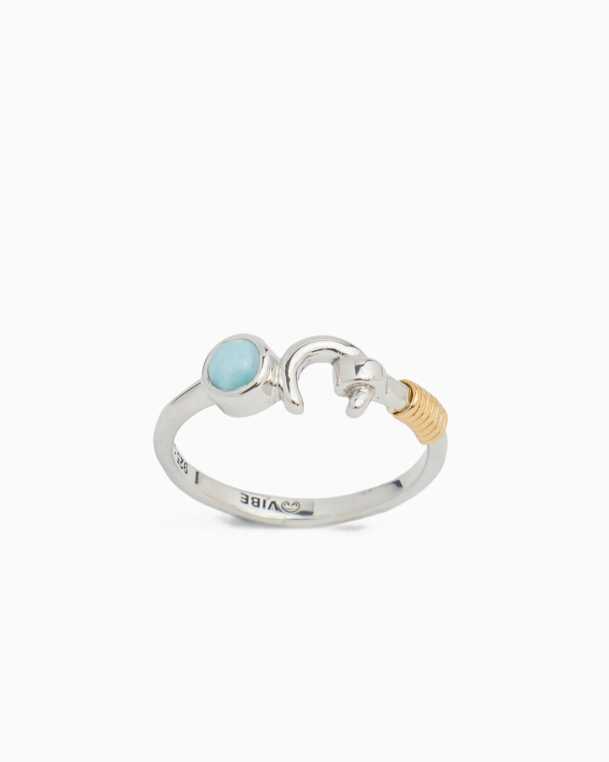 Hook Ring with Stone - Larimar