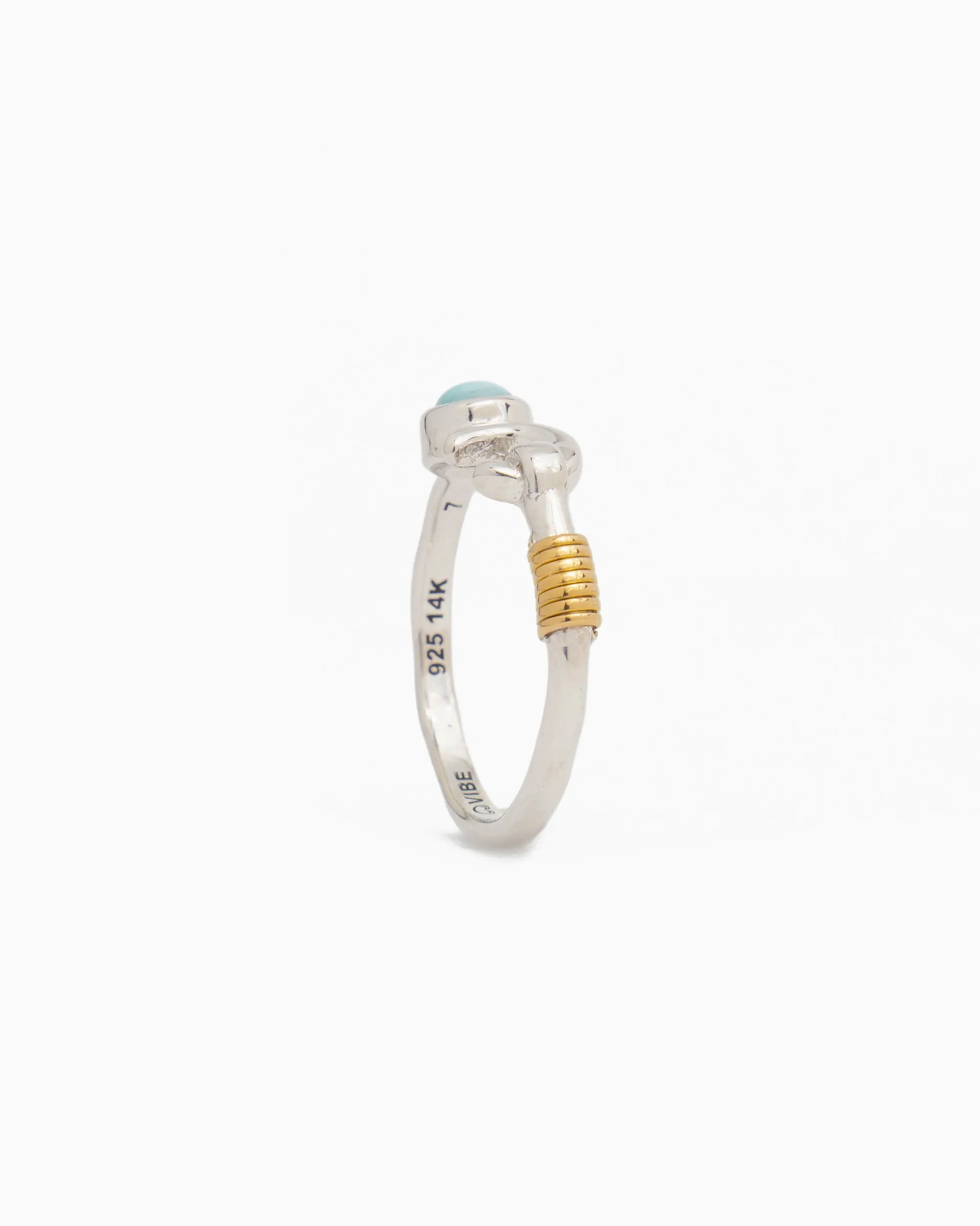 Hook Ring with Stone - Larimar