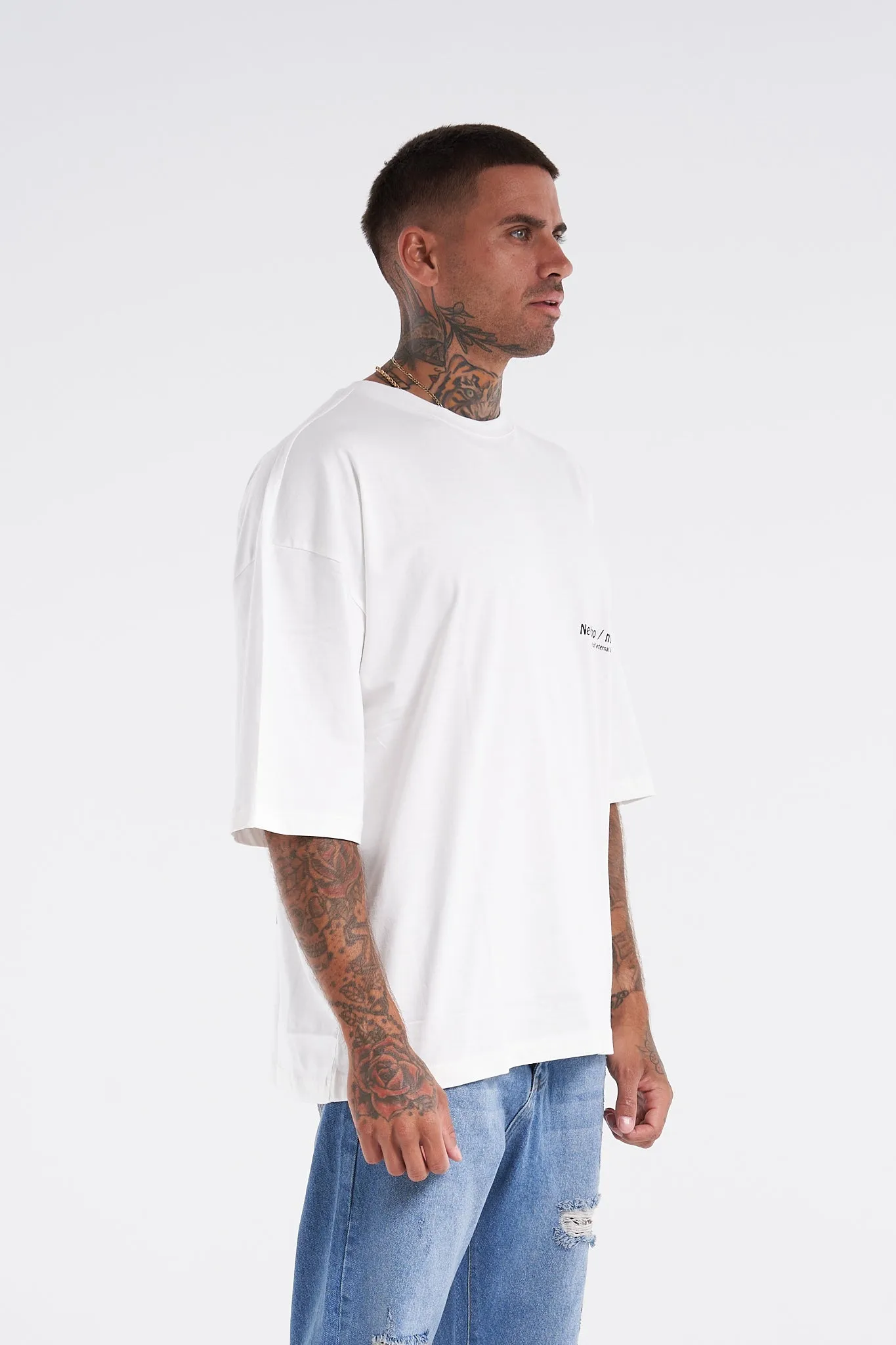 Infinity Nucifera Oversized Tee White