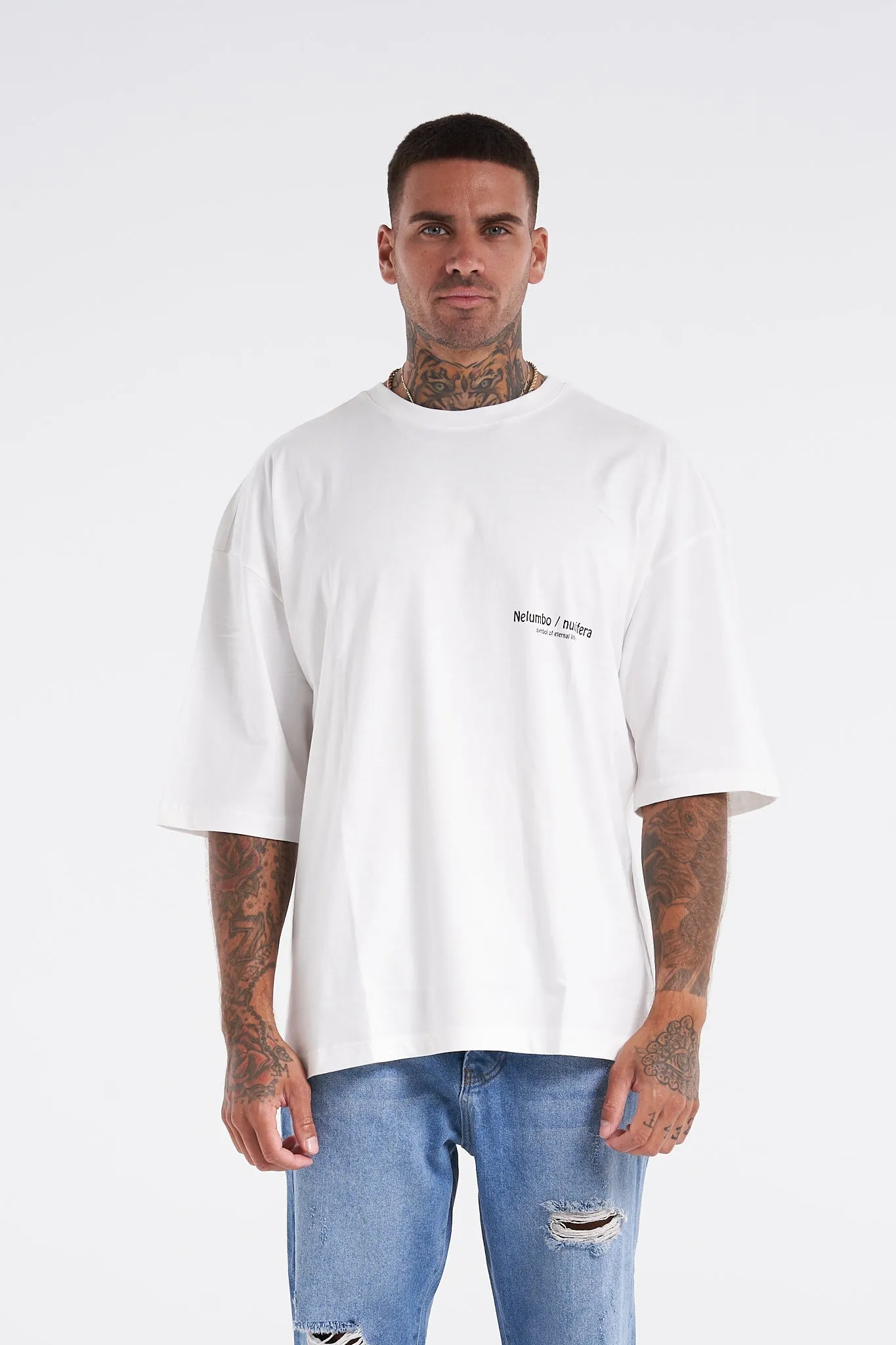 Infinity Nucifera Oversized Tee White