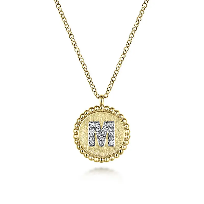 Initial M Medallion Necklace