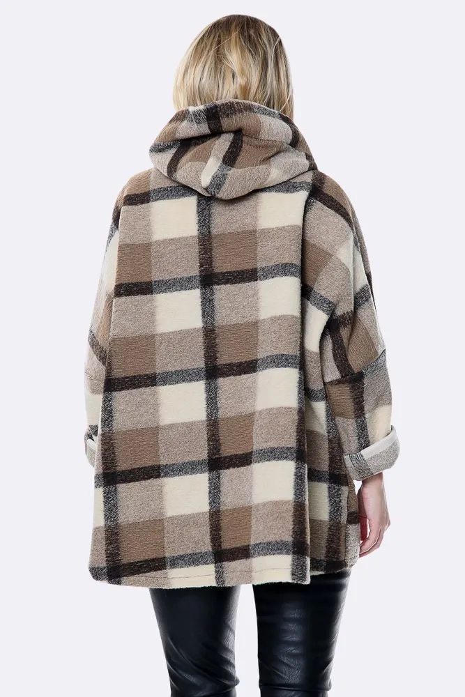 Italian Wool Chunky Midi Check Coat