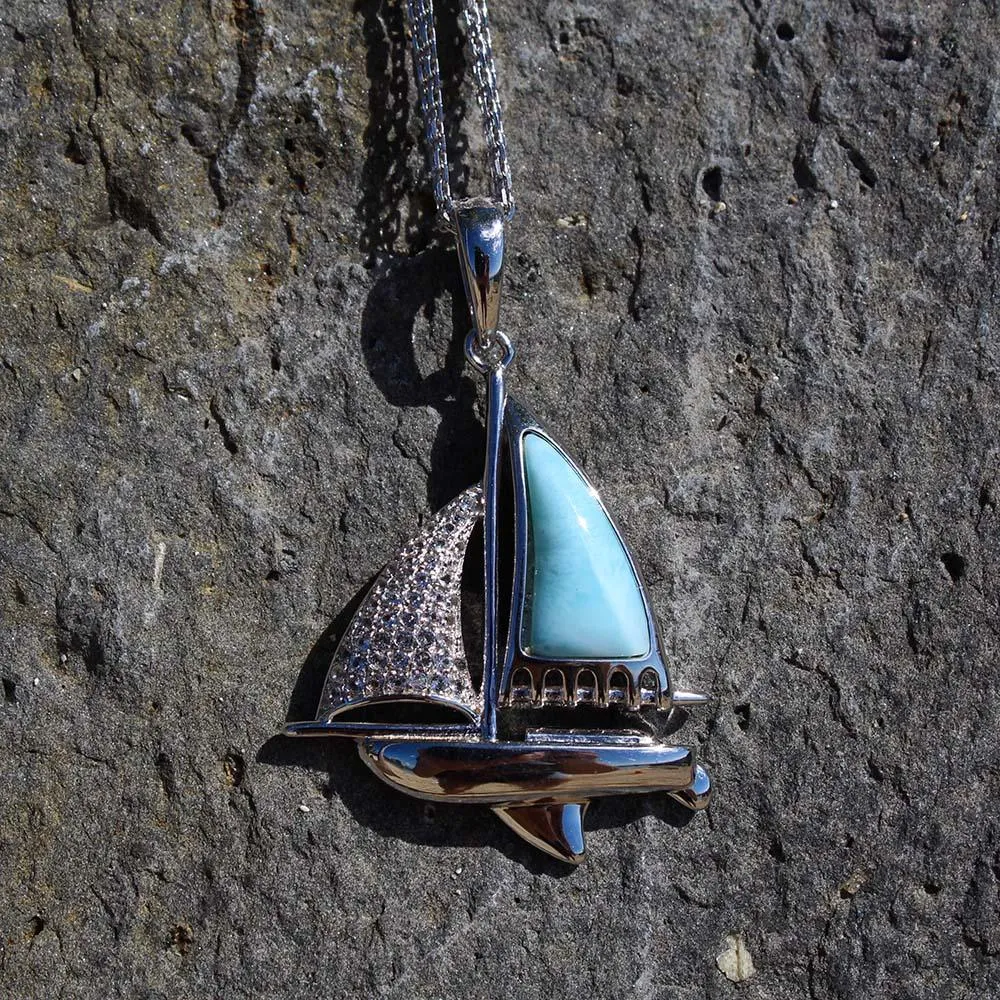 Larimar Sailboat Pendant