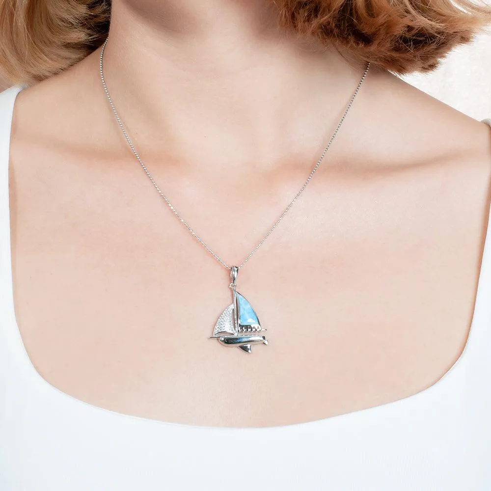 Larimar Sailboat Pendant