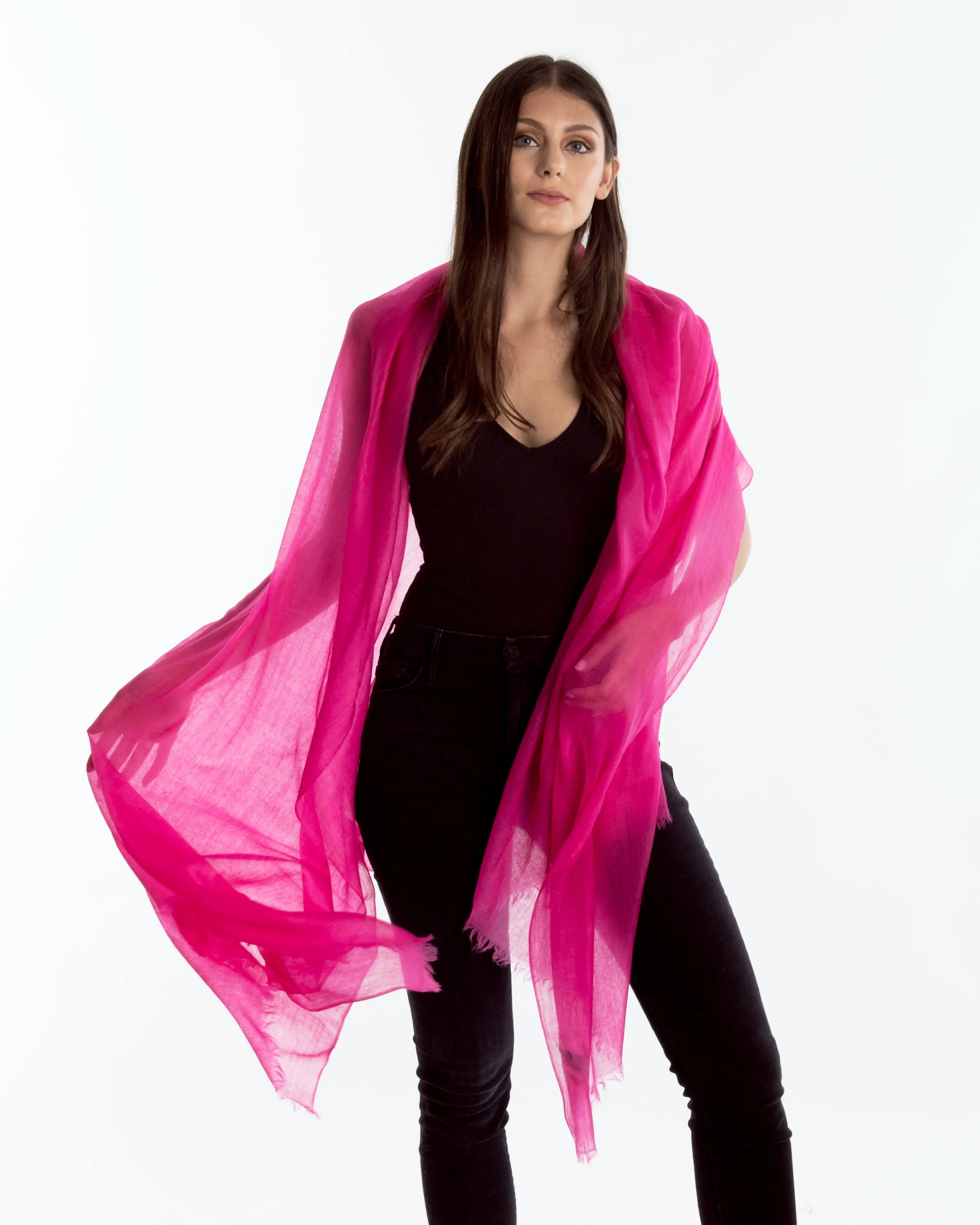 Lauren Cashmere Wrap Hot Pink