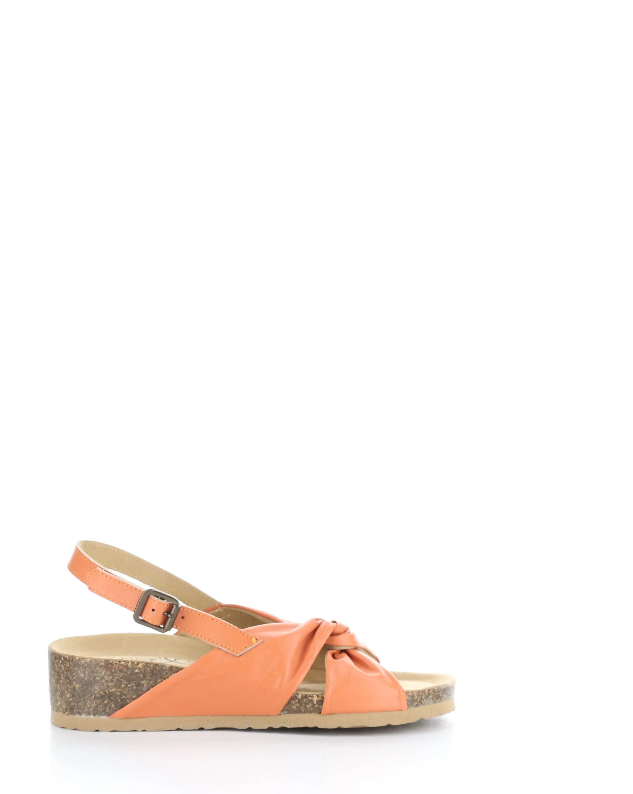 LEOLA ORANGE Round Toe Sandals