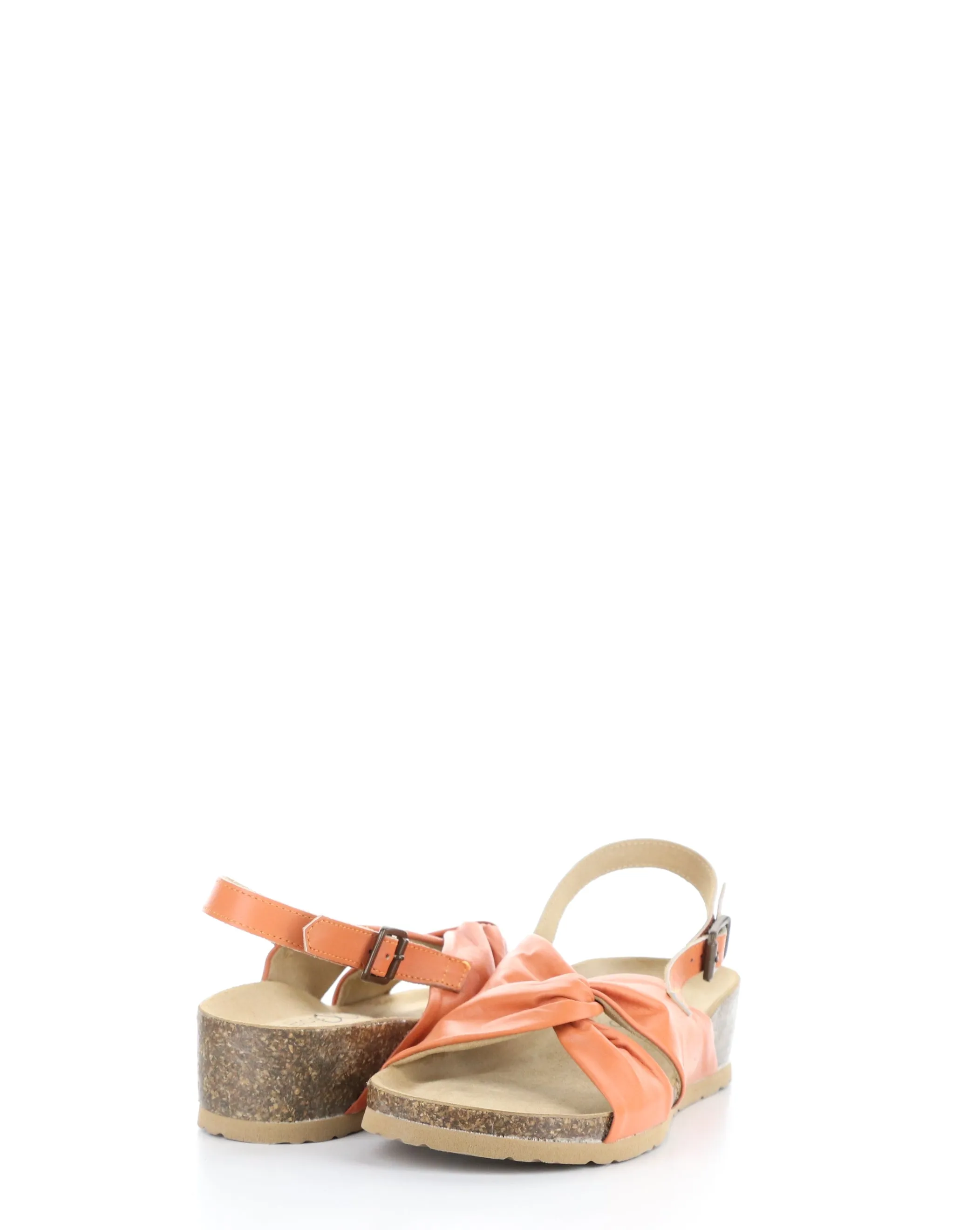 LEOLA ORANGE Round Toe Sandals