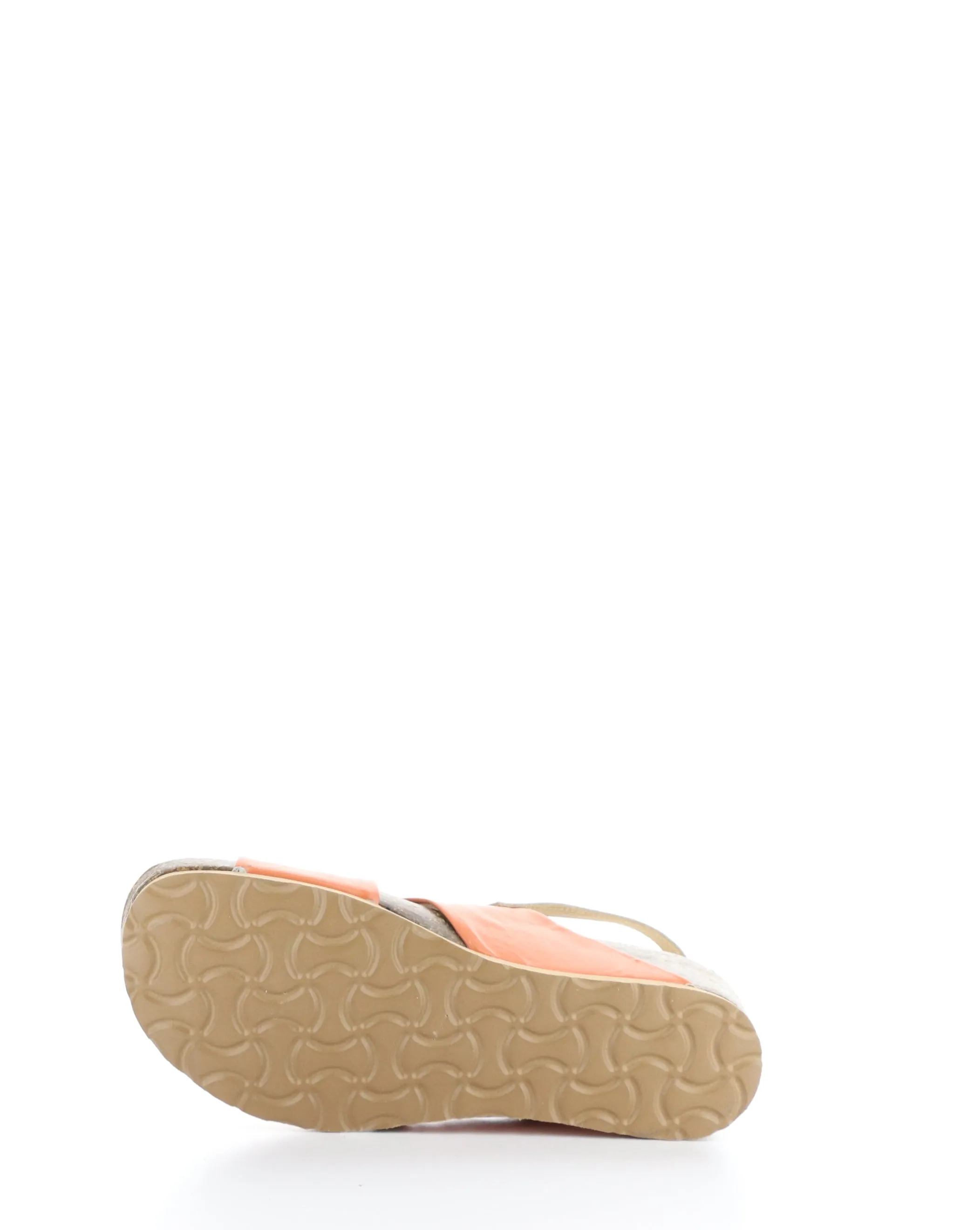 LEOLA ORANGE Round Toe Sandals