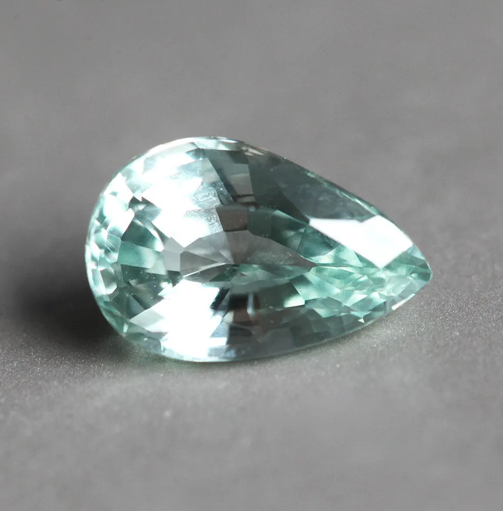 Loose 1.90 Ct Pear Mint Green Sapphire