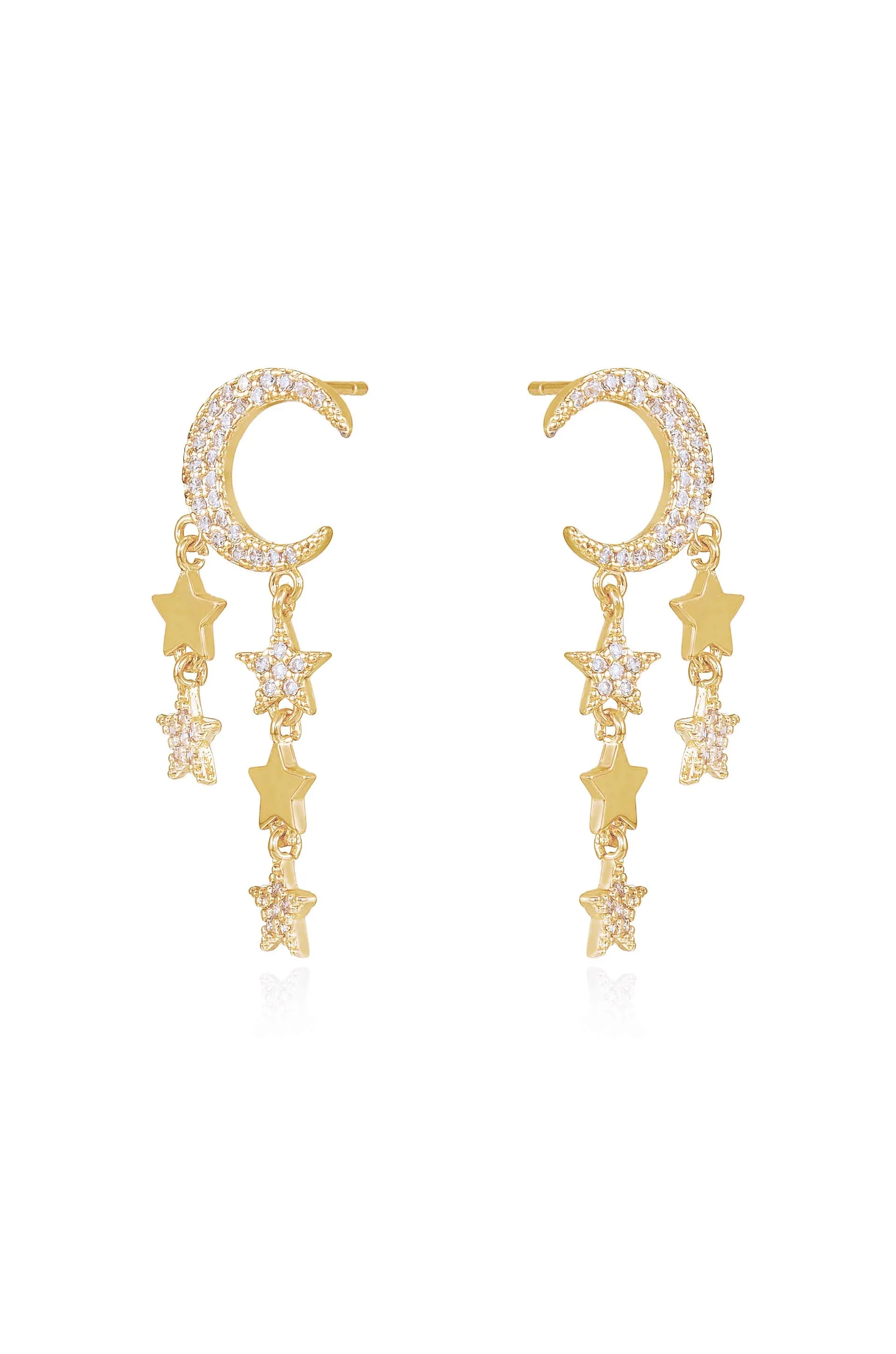 Lunar Shower Crystal Dangle Earrings