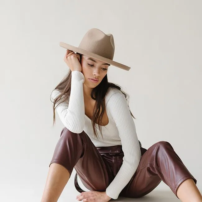 Maude Pencil Brim Hat, Tan | Gigi Pip