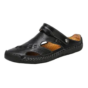 Men's casual breathable handmade leather sandals