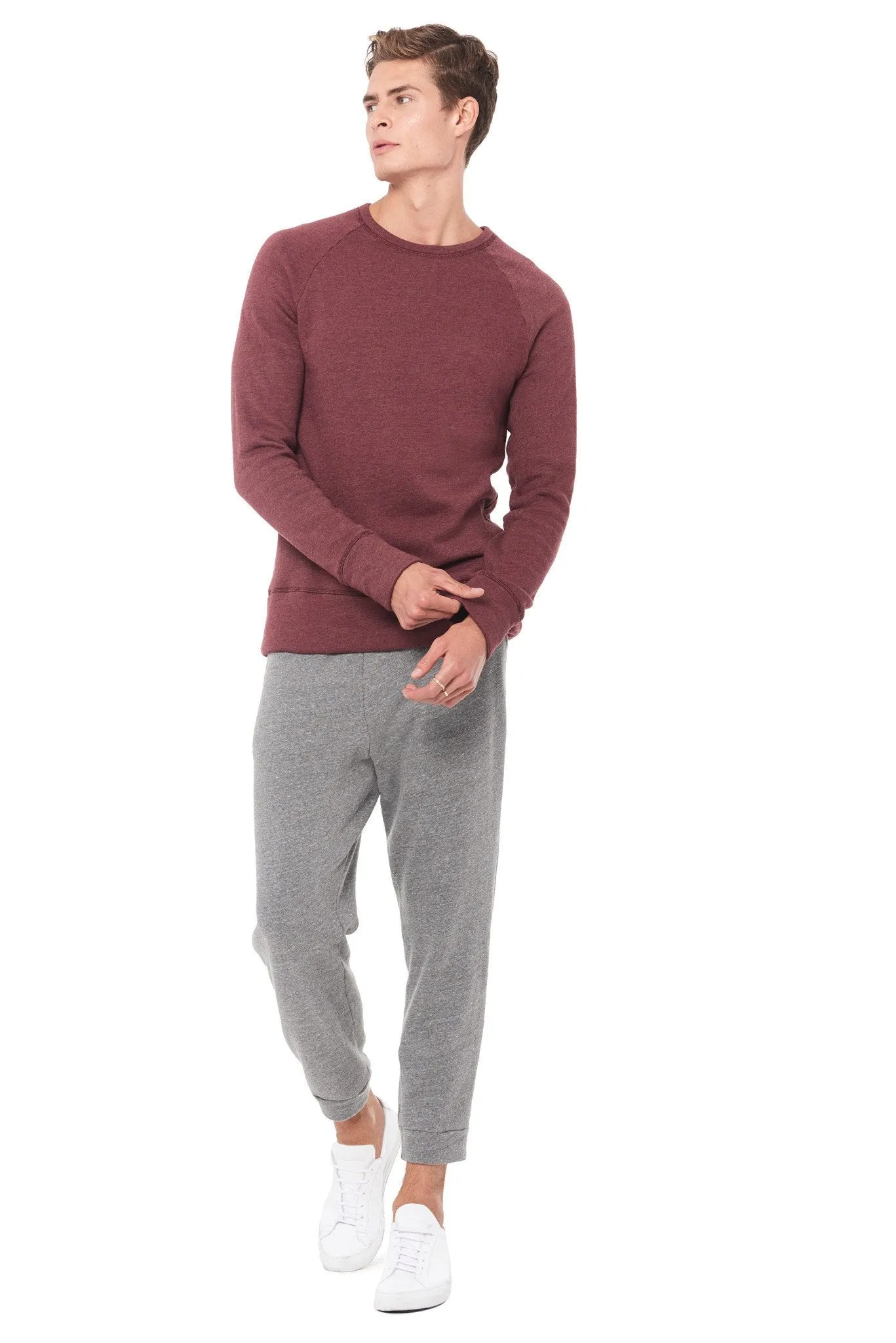 Men's French Terry Relaxed Fit Crew Neck Sweatshirt