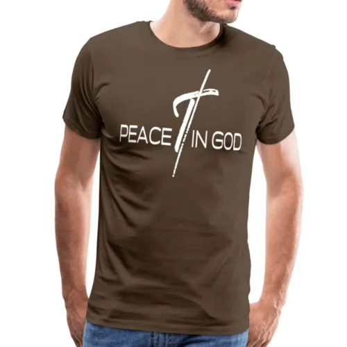 Mens T-Shirts, Peace in God Graphic Text Shirt