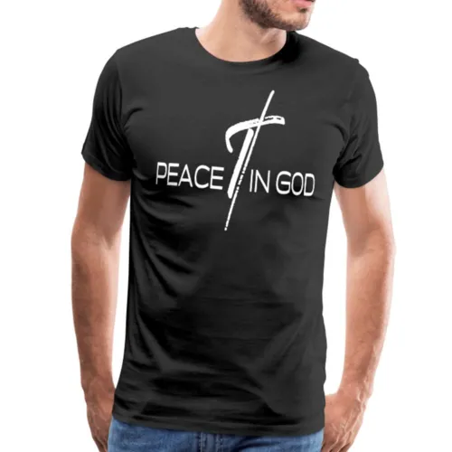 Mens T-Shirts, Peace in God Graphic Text Shirt