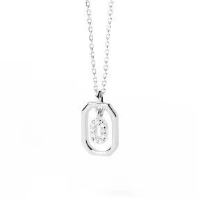 Moissanite Initial O Dangle Pendant Necklace