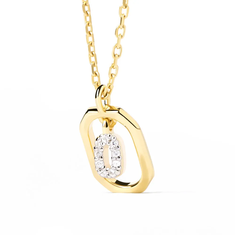 Moissanite Initial O Dangle Pendant Necklace