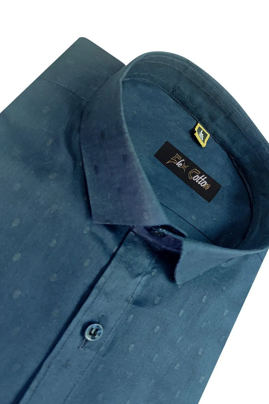 Navy Blue Color 100% Cotton Lawn Finish Shirt For Men