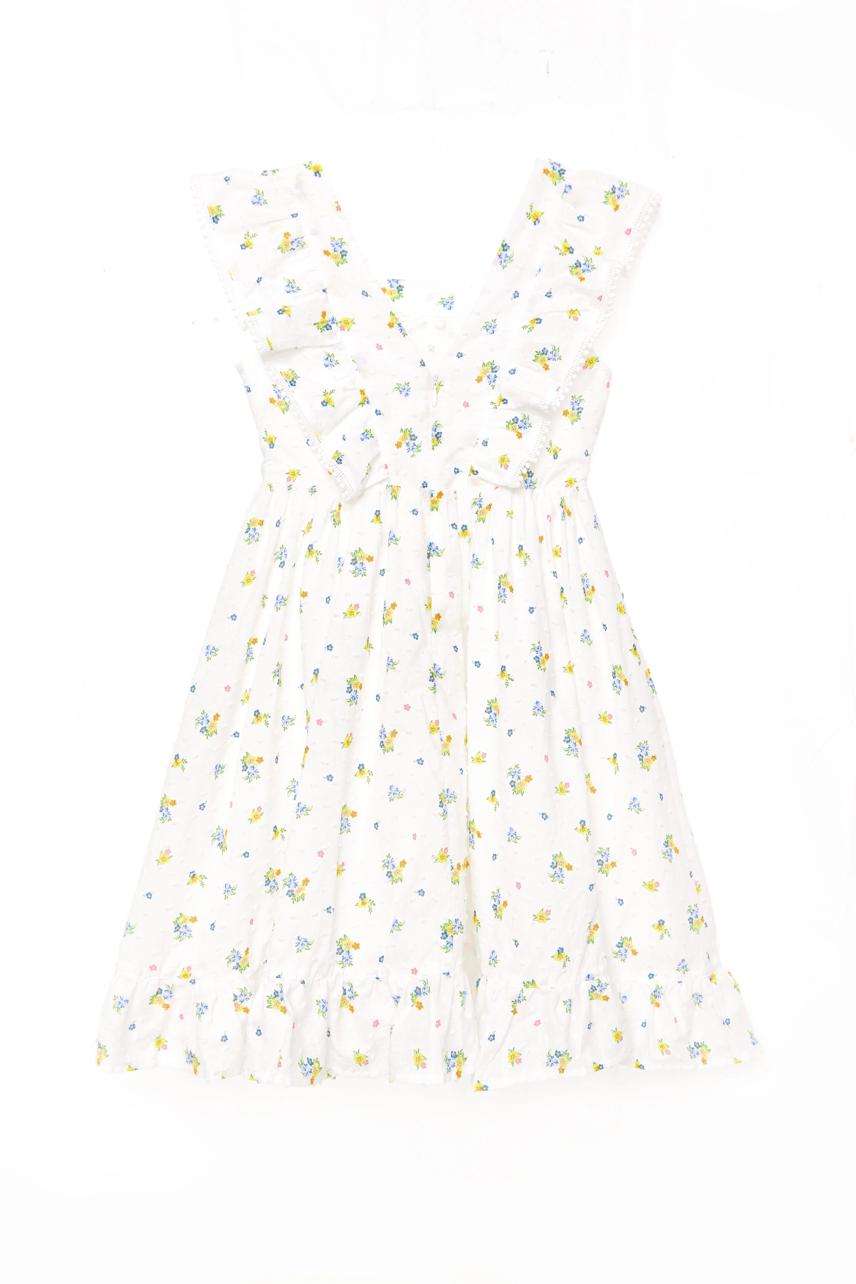 NICOLE MILLER GIRLS SS24 Jacquard Tulle Floral Dress