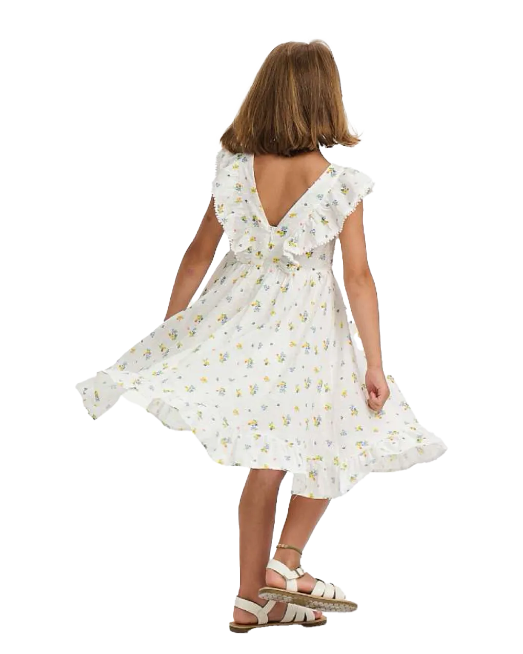 NICOLE MILLER GIRLS SS24 Jacquard Tulle Floral Dress