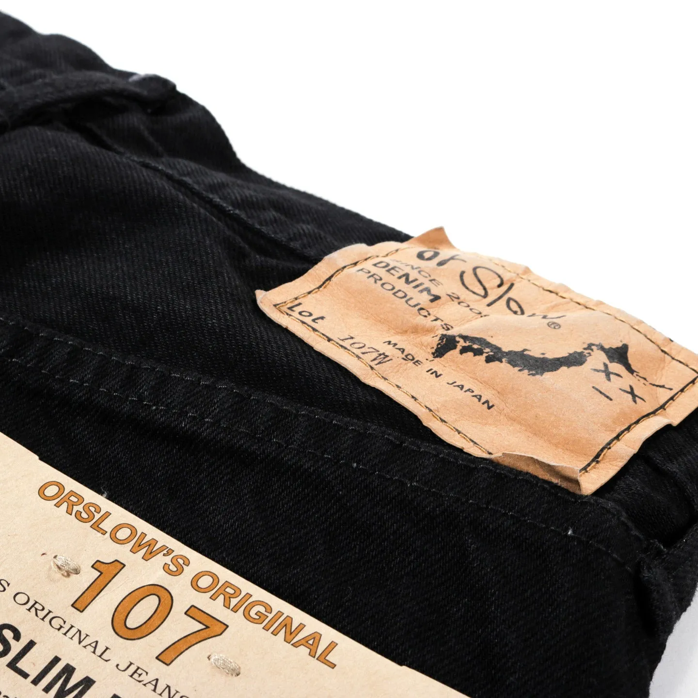 ORSLOW 107 IVY FIT BLACK DENIM