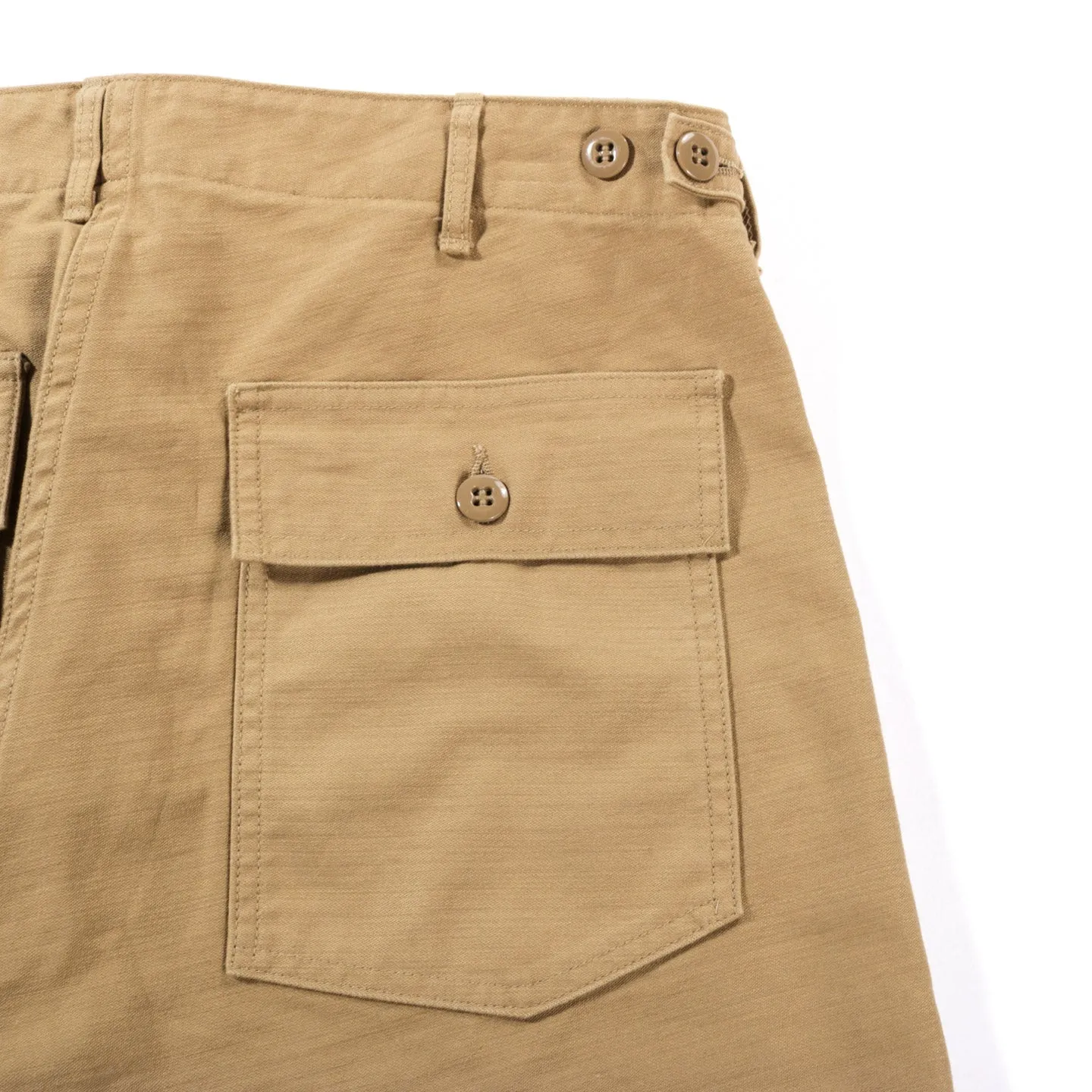 ORSLOW SLIM FIT FATIGUE PANTS KHAKI REVERSE SATEEN