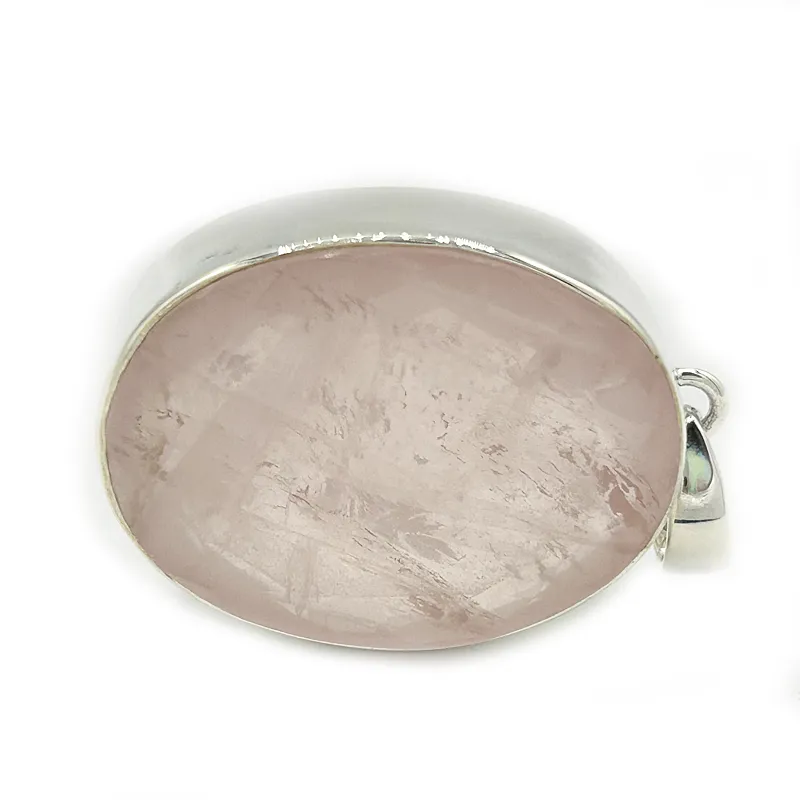 Oval Rose Quartz Large Pendant