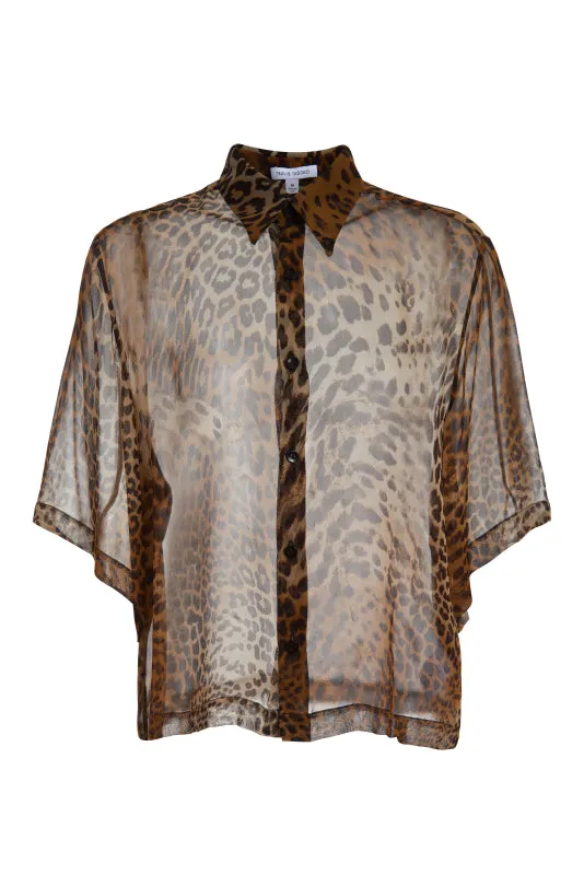 Panic Top in Leopard Silk Chiffon