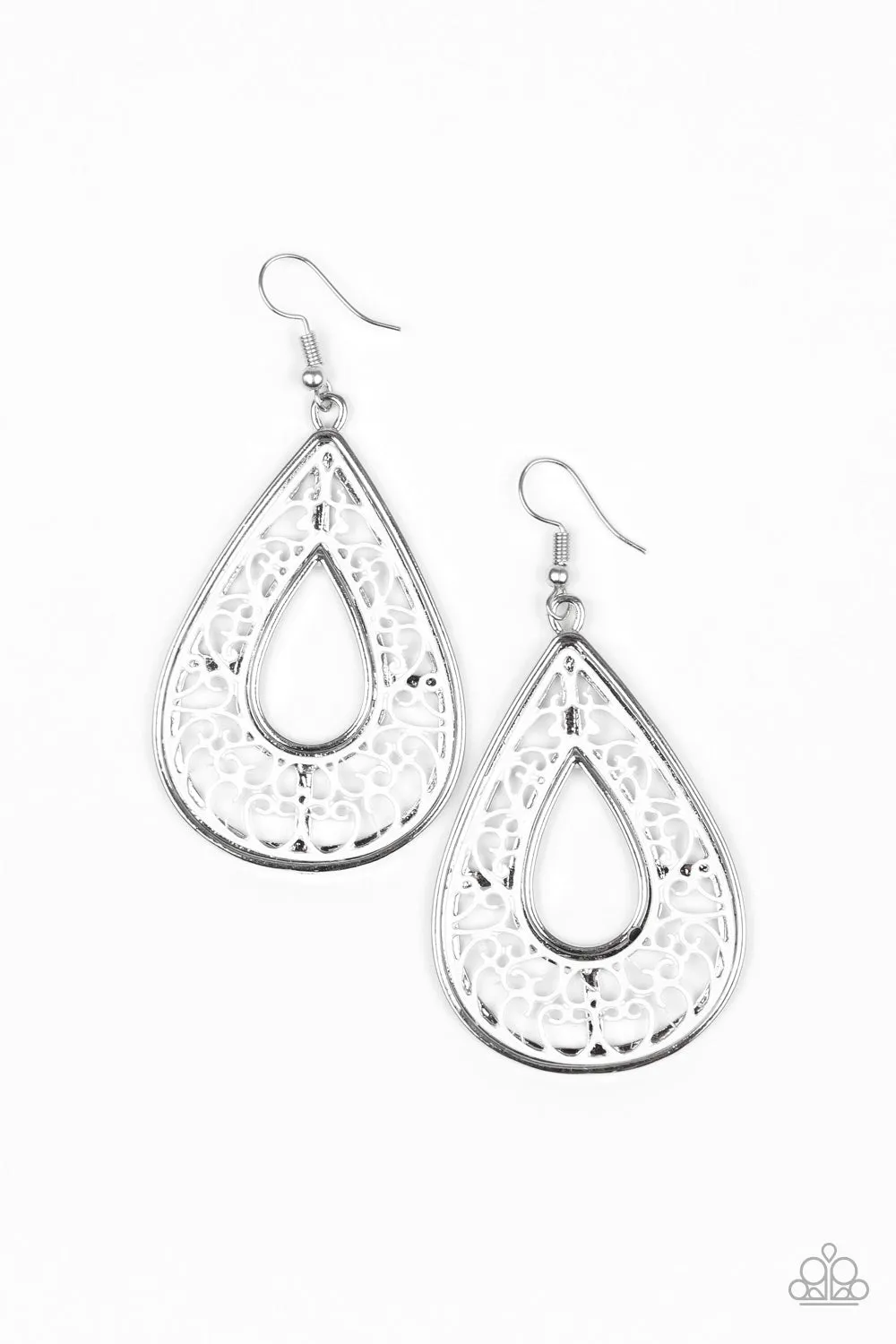 Paparazzi Drop Anchor White Earrings